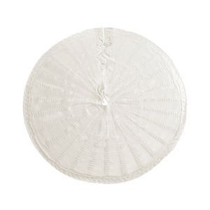 Jingle Jollys Christmas Tree Skirt 90cm Knitted Fabric Beige