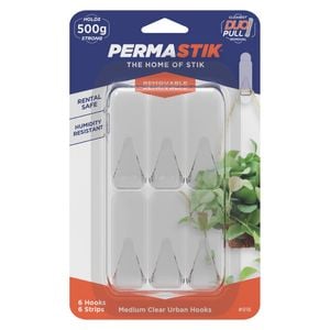 Permastik Medium Clear Urban Hooks - 6 Pack
