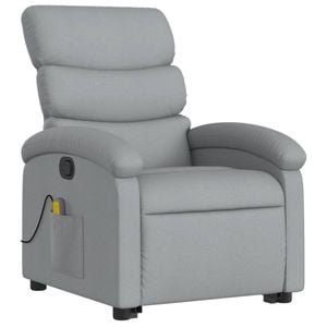 vidaXL Stand up Massage Recliner Chair Armchair Single Sofa Light Grey Fabric