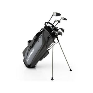 Costway Complete Men Golf Club Set Starters w/Stand Bag 10 Pieces Alloy/Graphite Drive, Right Hand, Grey