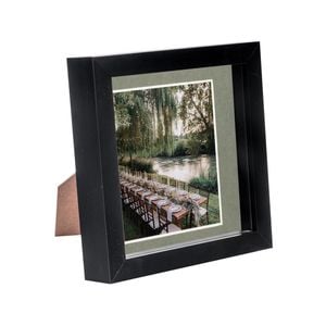 Nicola Spring 6 x 6 3D Shadow Box Photo Frame - Craft Display Picture Frame with 4 x 4 Mount - Glass Aperture - Black