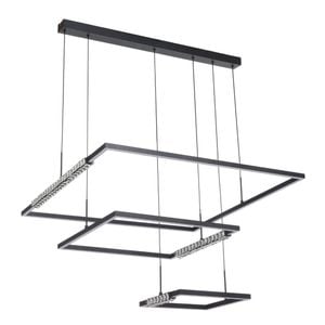 Telbix Zafra Contemporary Pendant Hanging Lamp Light Metal Aluminium Crystal Silicon Black Sand
