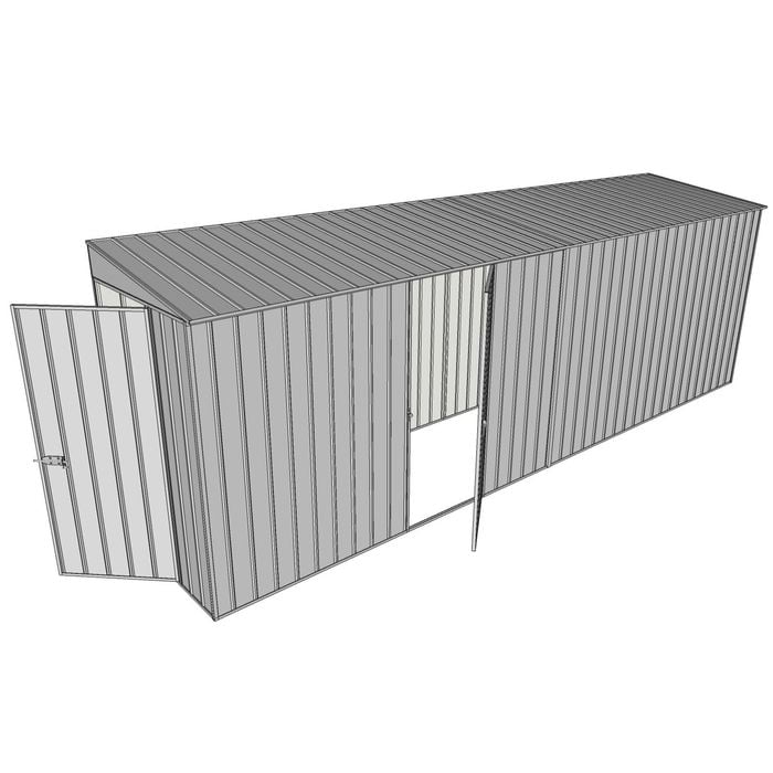 Build-A-Shed 1.2 x 6.0 x 2.0m Tunnel Shed Tunnel Hinged Door with 1 Hinged Side Door - Zinc