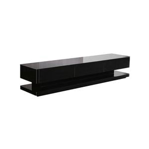 TV Cabinet with 3 Storage Drawers With High Glossy Assembled Entertainment Unit in Black colour