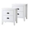 Oikiture Set Of 2 Bedside Table 2 Drawers Nightstand Vintage