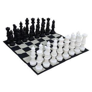 Giant 90cm Plastic Chess Set And Checkers Set Package