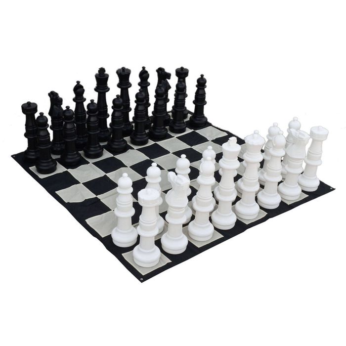 Giant 90cm Plastic Chess Set And Checkers Set Package