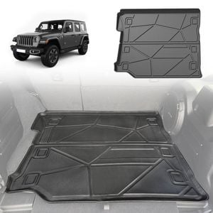 AUSGO Boot Liner for Jeep Wrangler JL 4Door 2018-Onwards With factory rear subwoofer Cargo Trunk Mat Boot Mat