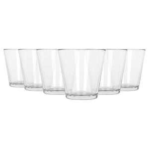 Argon Tableware 250ml Water Glasses - Set Of 6 Drinking Tumblers - Straight-sided Everyday Durable Soda Lime Glassware Set