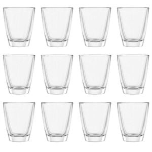 Argon Tableware 30ml Wide Shot Glasses - 12x Small Vodka Tequila Jelly Cocktail Mini Dessert Party Drinking Glass Cups Set