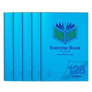 5x Spirax 70gsm 128 Pages A4 8mm Ruled No.p110 Exercise Book School Notebook