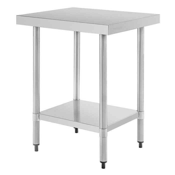 Vogue Stainless Steel Prep Table 430 Grade With Undershelf 600x700x900mm Commercial Kitchen Storage
