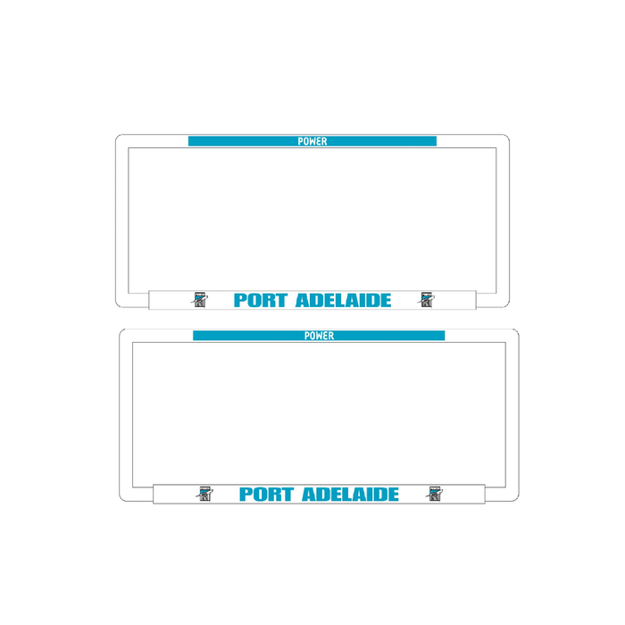 2x OFFICIAL AFL PORT ADELAIDE Car Number Plate Frame Cover Surround