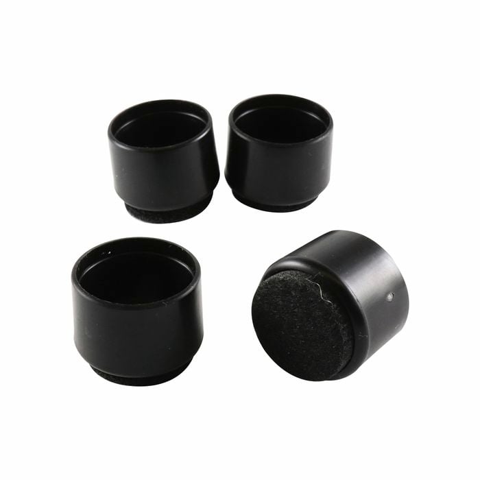 Surface Gard 19mm Black Round External Felt Based Chair Tips - 4 Pack