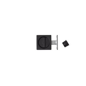 Delf Trade Matt Black Square Privacy Cavity Sliding Door Set