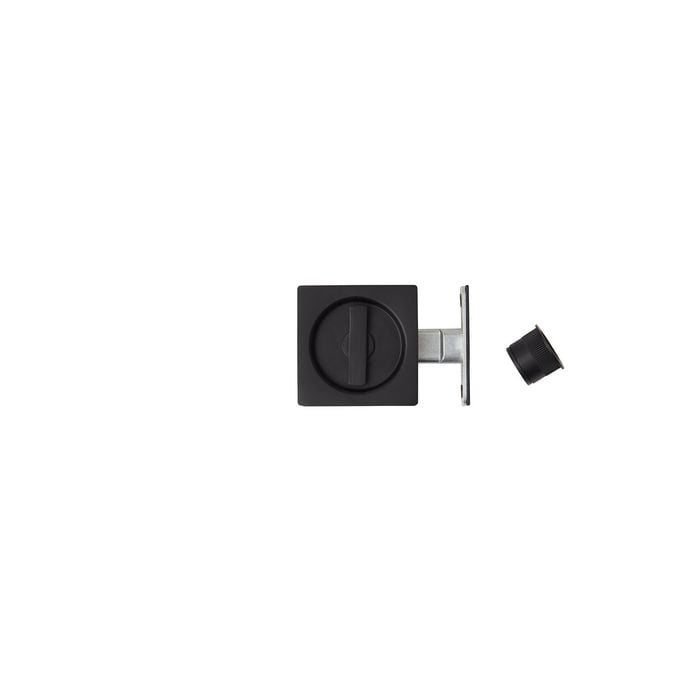 Delf Trade Matt Black Square Privacy Cavity Sliding Door Set