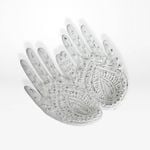 DWBH Buddha Giving Hands Metal Trinket Tray Mehndi 4x16x17cm