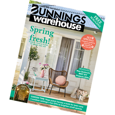 Bunnings Magazine Spring tilted cover.