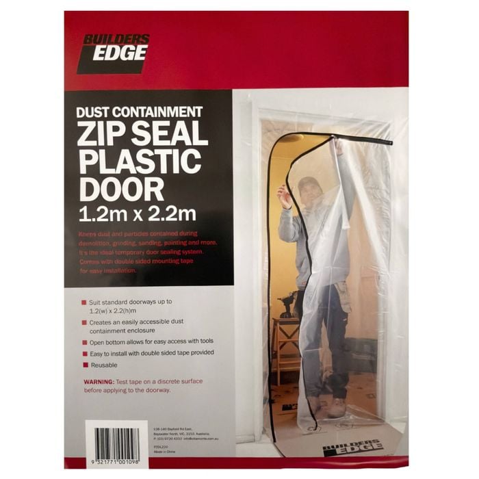 Builders Edge 1.2m x 2.2m Zip Seal Plastic Door