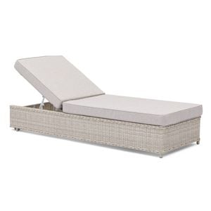 FurnitureOkay Dubai Wicker Sunlounger - White Shell