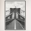 Galrie Timeless Brooklyn Bridge Black and White -Iconic Fine Art Photography Home Decor, Black Frame, A3 30 x 42cm (12 x 16inch)