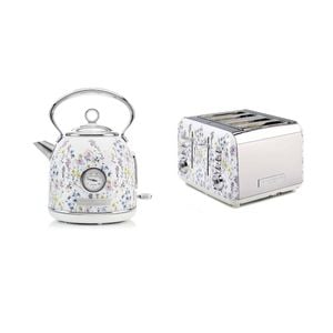 Laura Ashley 1.7l Dome Electric Kettle And 4 Slice Toaster Combo Wild Meadow