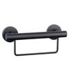evekare 300mm Black Towel Rail with Grab Rail