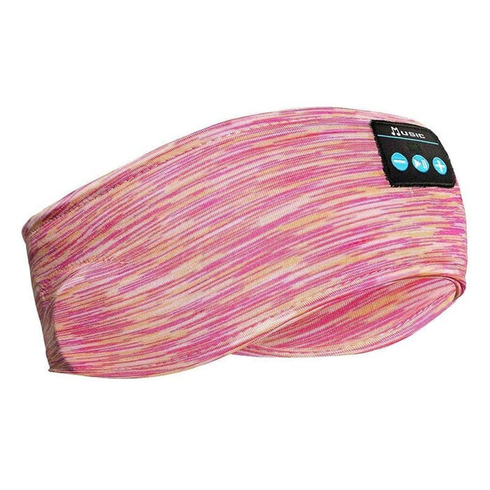 Catzon Music Headband Bluetooth 5.0 Headphones HD Stereo for Workout-Pink