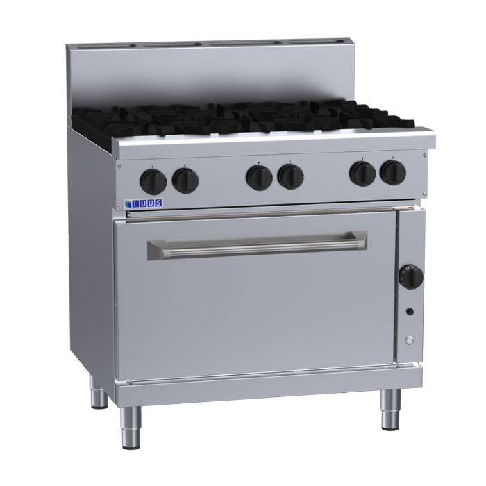 Luus RF-6B 900mm Commercial 6-Burner Range with Convection Oven RF-6B-NG