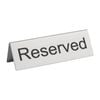 Olympia Reserved Table Sign Brushed Steel 10 Pack Restaurant Cafe Signage