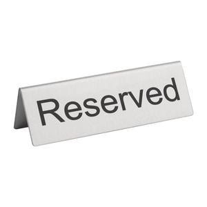 Olympia Reserved Table Sign Brushed Steel 10 Pack Restaurant Cafe Signage