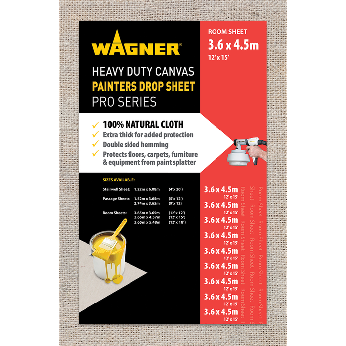 Wagner 3.65 x 4.57m Heavy Duty Canvas Drop Sheet