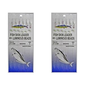 2x Surecatch Wilson Bait Jig - Fish Skin Fishing Rig 6 Hook - Size 8