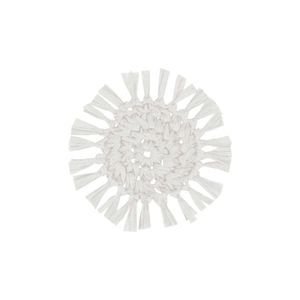 Fringe White Coaster Round PACK of 12
