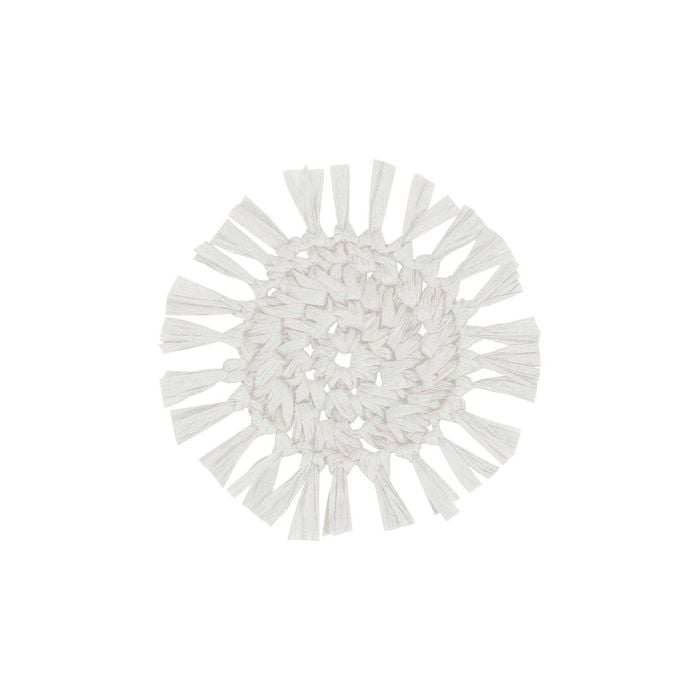 Fringe White Coaster Round PACK of 12