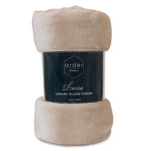 Ardor Boudoir Lucia Luxury 127 x 152cm Stone Plush Velvet Throw