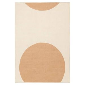 Loopsie-290cm X 190cm-carretera Printed Orange & Cream Washable Rug