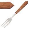 Olympia Steak Forks Wooden Handle 18/0 Stainless Steel 190mm 12 Pack