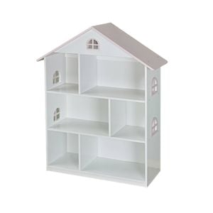 All 4 Kids Veronica Girls‘s Pink Roof Dollhouse Bookcase