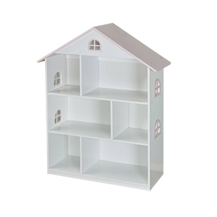All 4 Kids Veronica Girls‘s Pink Roof Dollhouse Bookcase