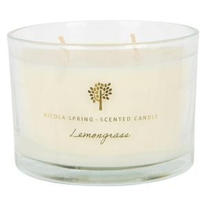 Soy Wax Scented Candle - 350g - Lemongrass - Double Wick Glass Jar - Fruity Summer Scent Long Burn Fragrance