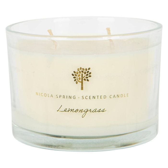Soy Wax Scented Candle - 350g - Lemongrass - Double Wick Glass Jar - Fruity Summer Scent Long Burn Fragrance