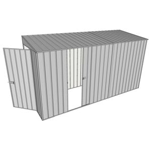 Build-A-Shed 1.2 x 3.7 x 2.0m Tunnel Shed Tunnel Hinged Door with 1 Sliding Side Door - Zinc