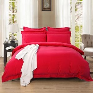 Fabric Fantastic 1000tc Tailored King Single Size Red Quilt/doona/duvet Cover Set