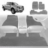 6D Diamond Car Floor Mats for Ford Ranger 2012-2015-Full Set-Grey-Outback GT