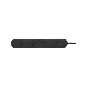 HPM Black 4 Outlets Surge Protection Powerboard 