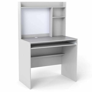 Costway Computer Desk W/bulletin Board Office Table Workstation Grey