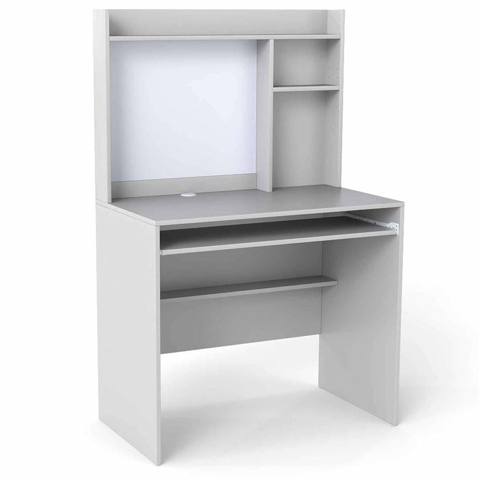 Costway Computer Desk W/bulletin Board Office Table Workstation Grey