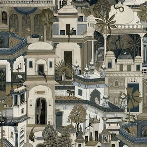 Civita Navy Wallpaper. 53cm x 10.05m