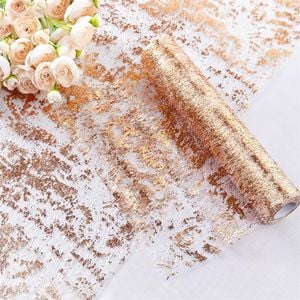 Catzon Table Runner Roll Sequin Foil Metallic Cloths for Christmas Decor-RoseGold